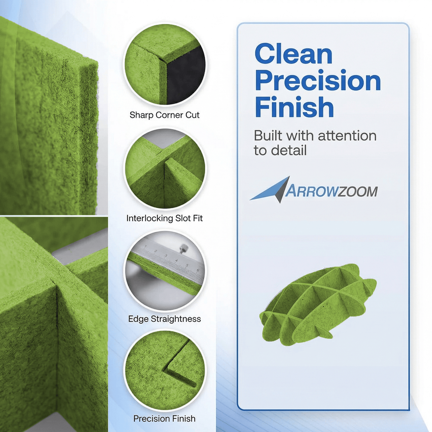 Arrowzoom EchoArt Elegant Sound Absorbers Hanging Ceiling Panels Green cm - KK1461