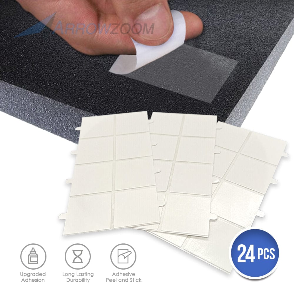Arrowzoom 24 Pcs Transparent Easy Mounting Sticky Tabs Double Sided  Acoustic Foam Tape - KK1207