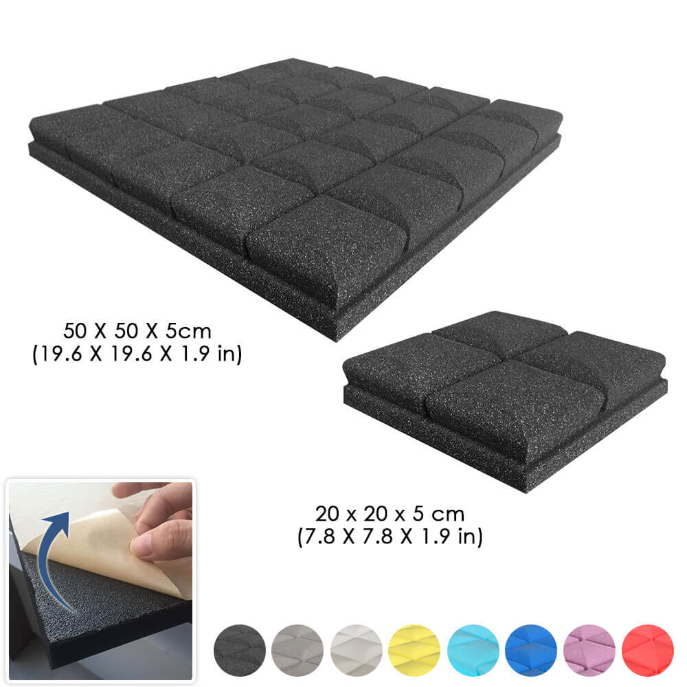 Arrowzoom Hemisphere Grid Adhesive Backed Series Acoustic Foam - Black - KK1056 - Size: 1 Piece 20 x 20 x 5cm