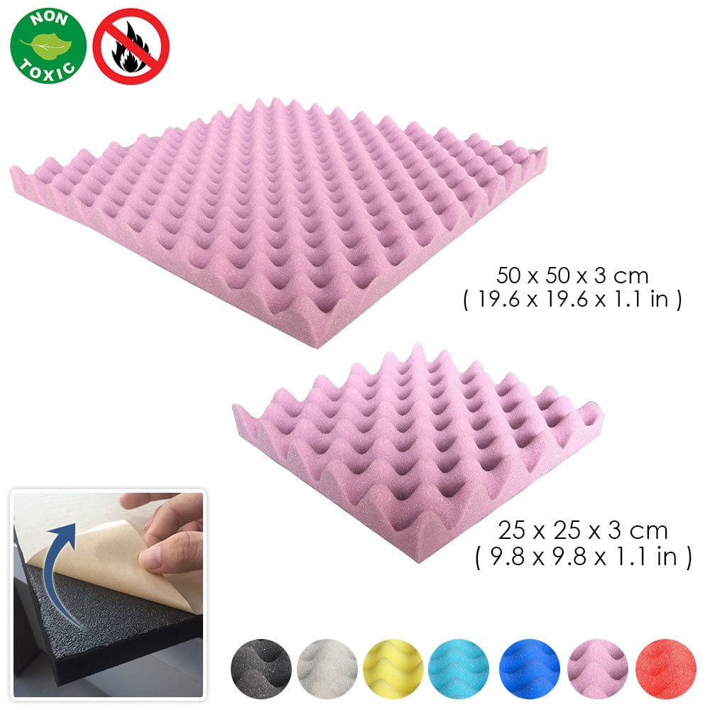 Arrowzoom Egg Crate Adhesive Backed Series Acoustic Foam - Solid Colors - KK1219 Burgundy / 1 Piece 25 x 25 x 3cm /9.8 X 9.8 X 1.1 in