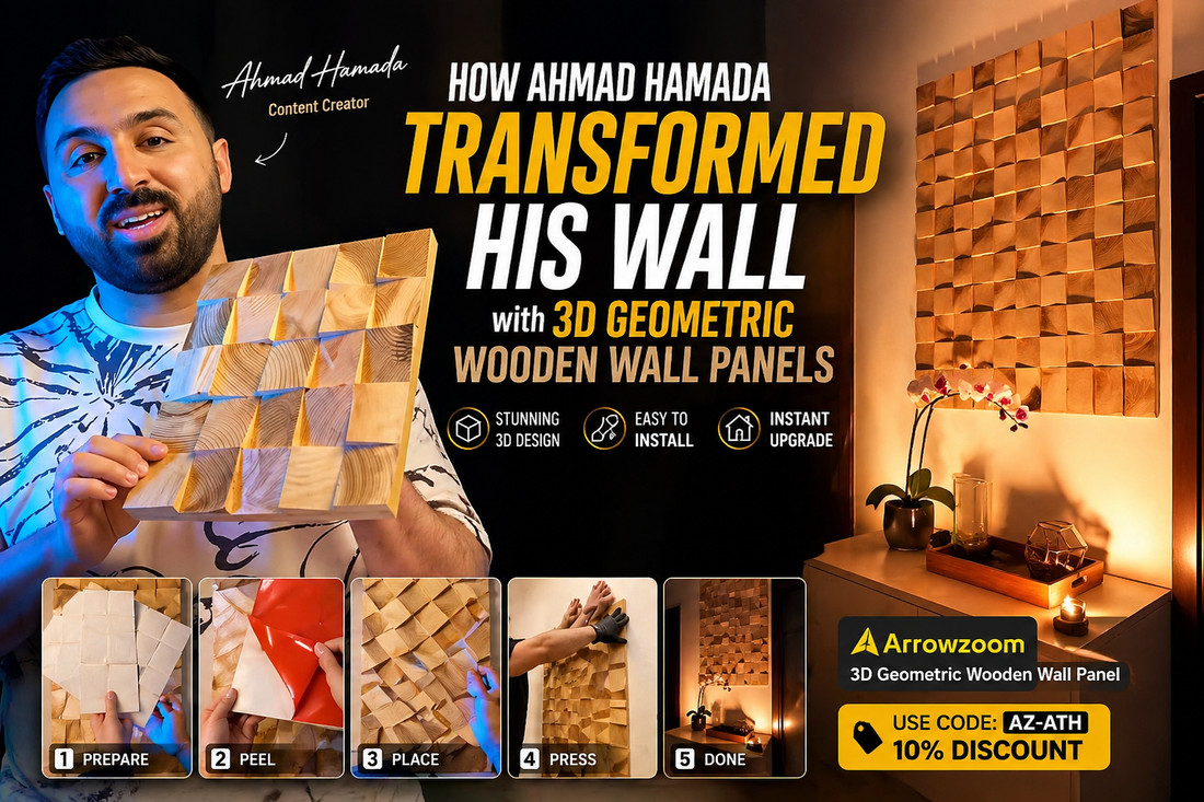 How Ahmad Hamada Transformed His Wall with 3D Wooden Panels