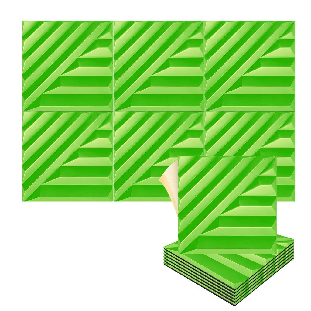 Arrowzoom Solid Wave 3D Polyester Felt Art Panels - KK1426 1 / Green / 50x50cm