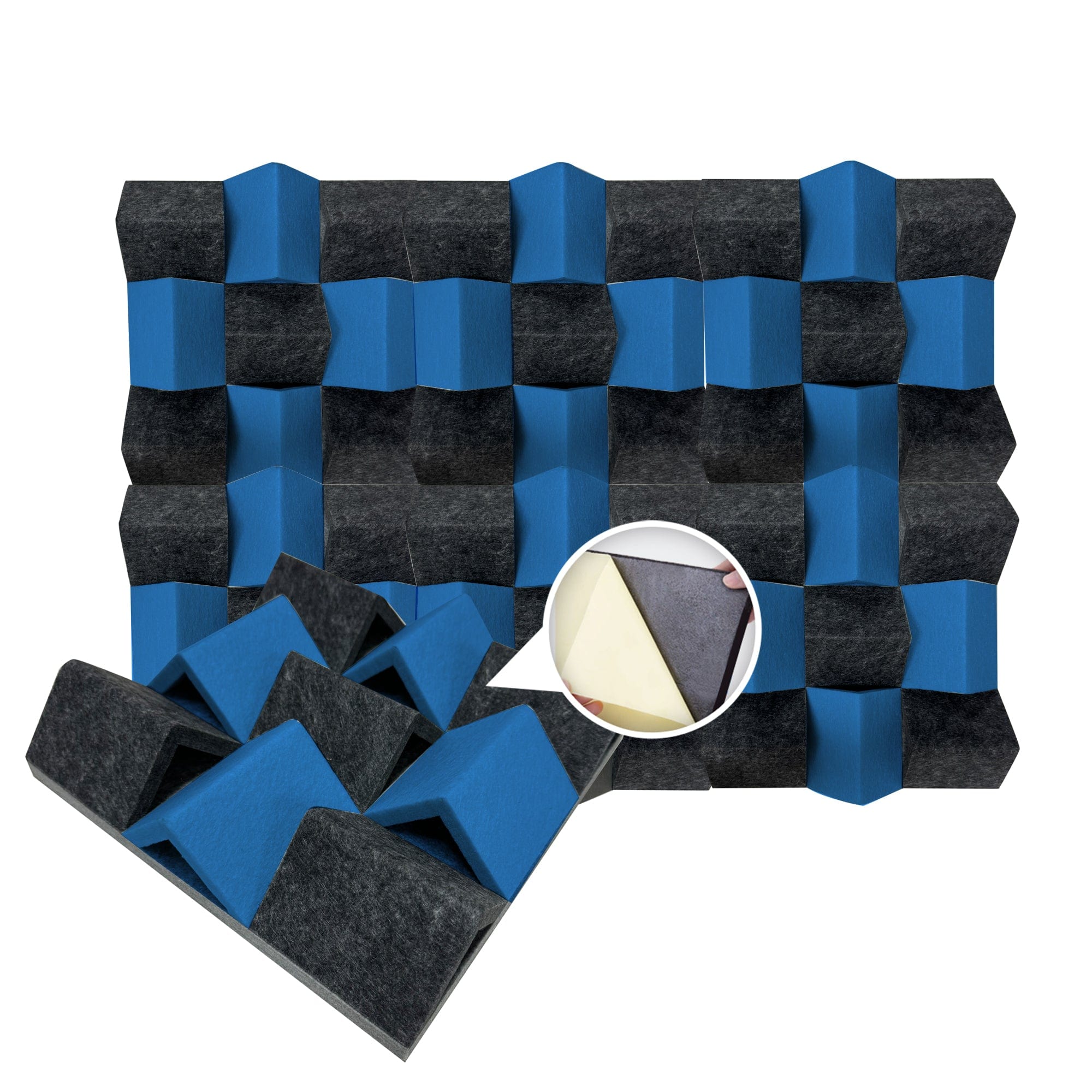 Arrowzoom Blue and Black 3D Felt Sound Diffuse - KK1433 Blue and Black / 30x30cm / 1