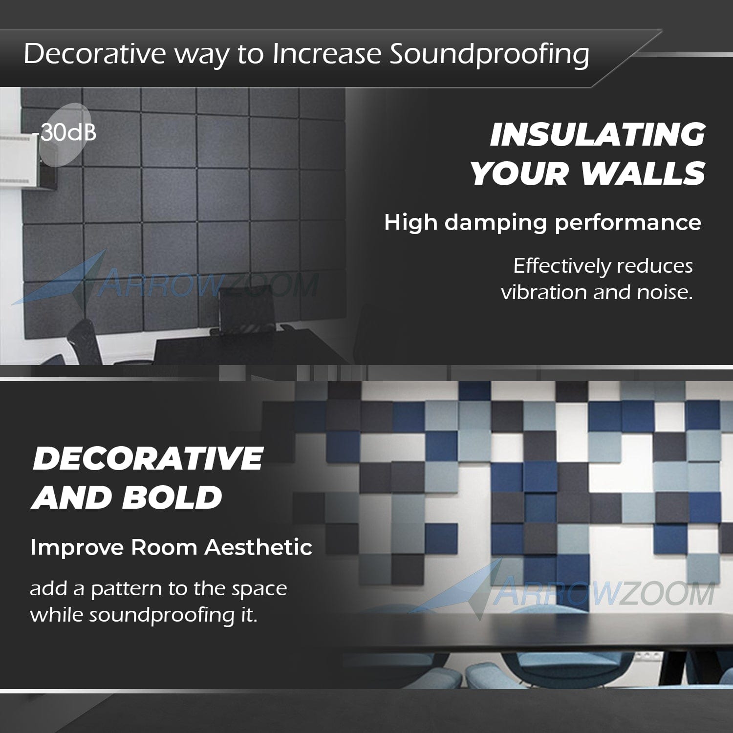 1 Piece - Arrowzoom Premium Door Kit Pro - All in One Adhesive Sound Absorbing Panels - KK1244