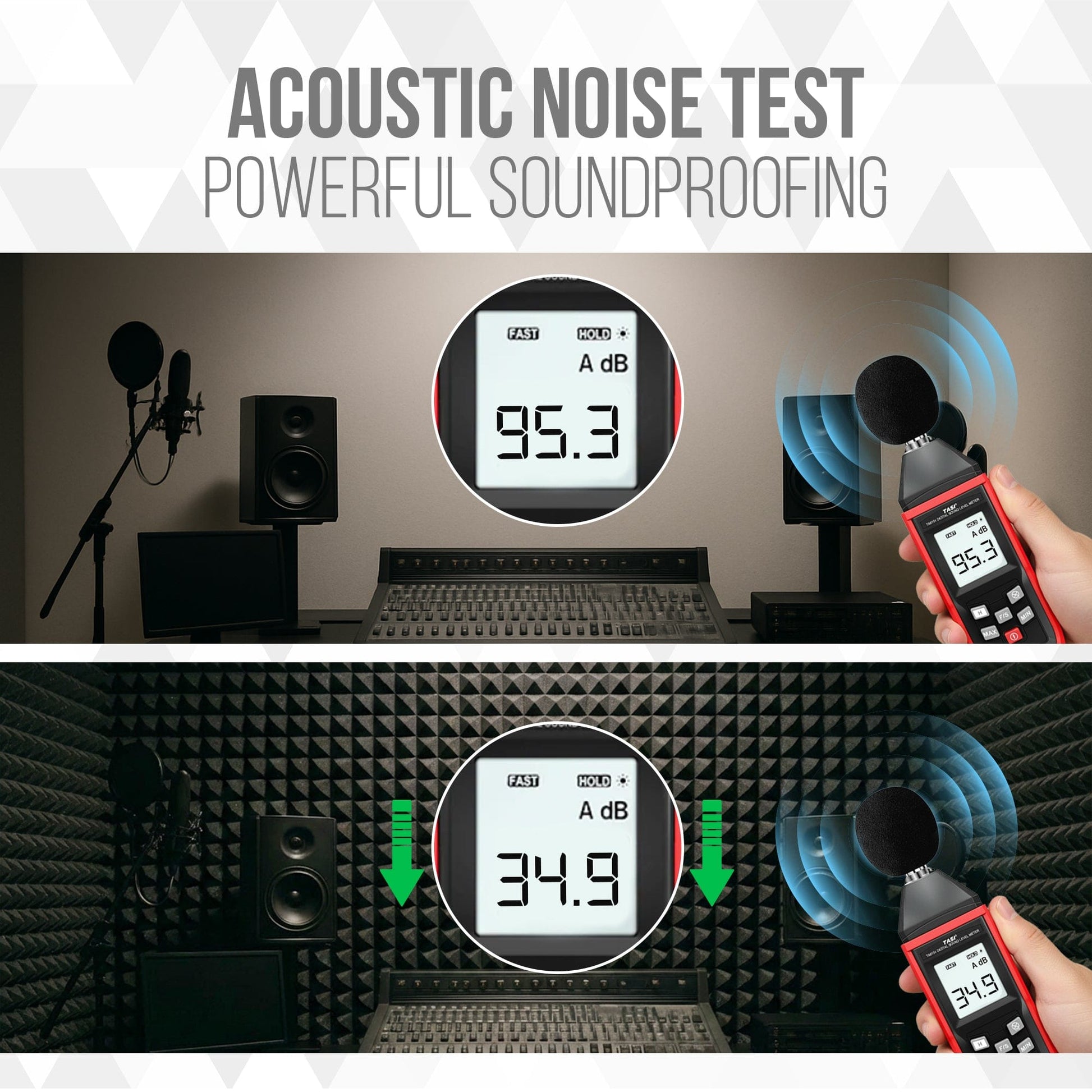 Arrowzoom Acoustic Pyramid Foam Series PRO - Black - KK1471