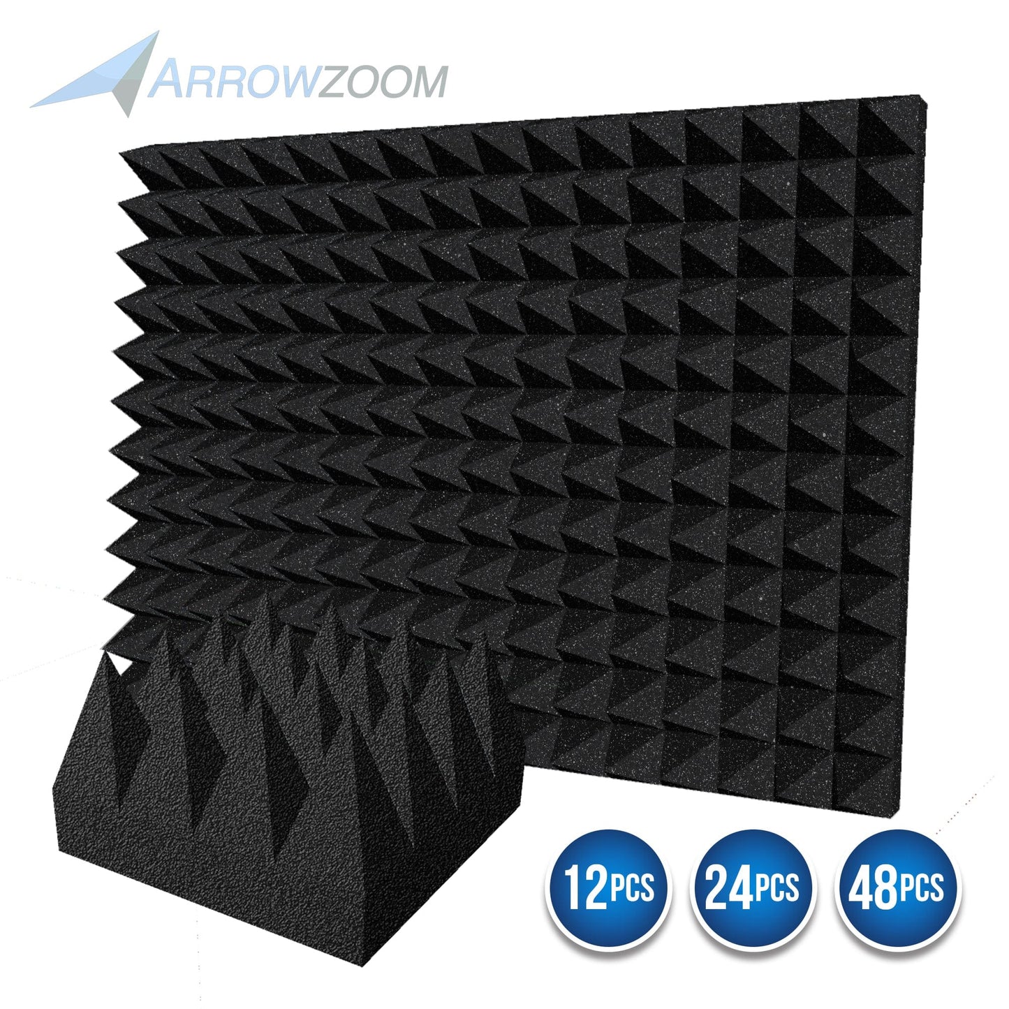 Arrowzoom Acoustic Pyramid Foam Series PRO - Black - KK1471