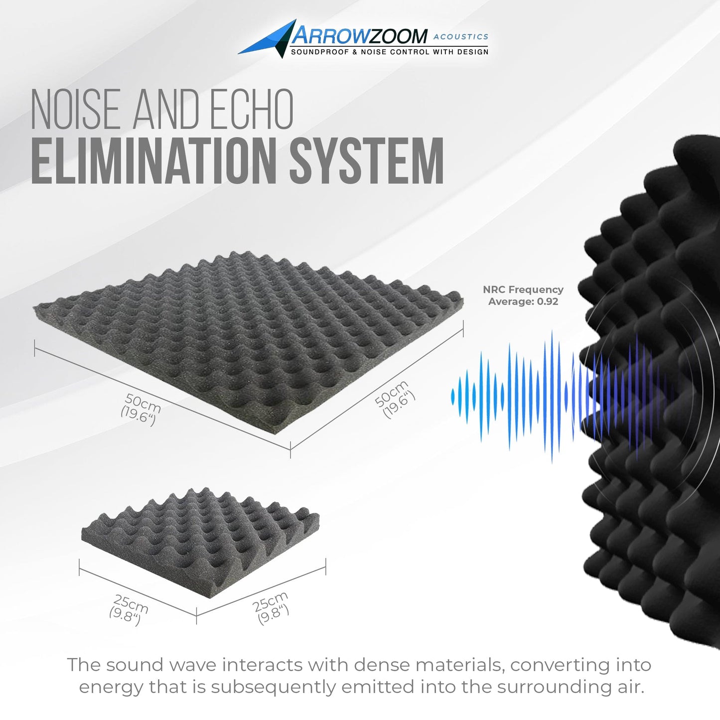 Arrowzoom Eggcrate Convoluted Series Acoustic Foam - Baby Blue x Black Bundle - KK1052