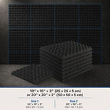 Arrowzoom Pyramid Self-Adhesive Acoustic Foam Tiles — Peel & Stick — Black x Blue Bundle - KK1034