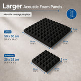 Arrowzoom Pyramid Self-Adhesive Acoustic Foam Tiles — Peel & Stick — Black x Blue Bundle - KK1034