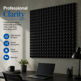 Arrowzoom Pyramid Self-Adhesive Acoustic Foam Tiles — Peel & Stick — Black x Blue Bundle - KK1034