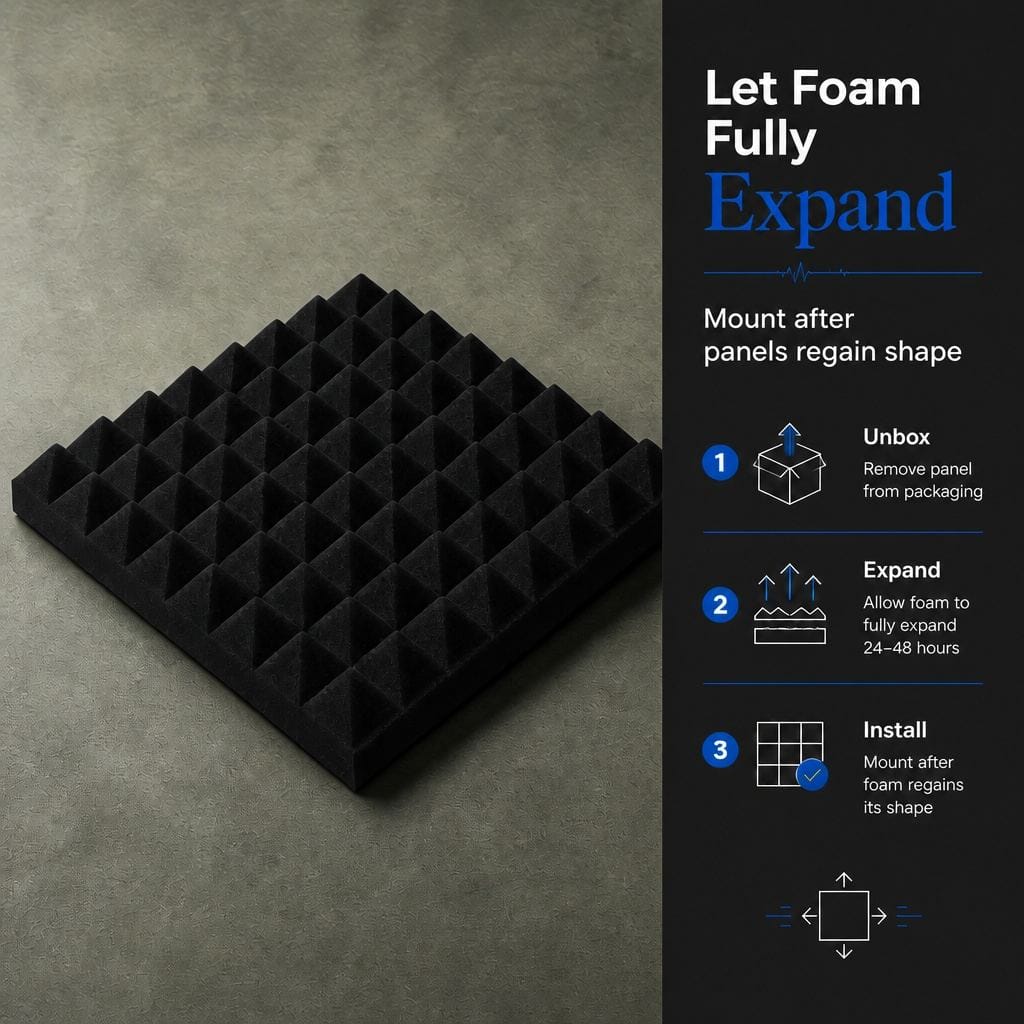 Arrowzoom Pyramid Self-Adhesive Acoustic Foam Tiles — Peel & Stick — Black x Blue Bundle - KK1034