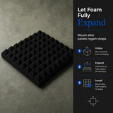 Arrowzoom Pyramid Self-Adhesive Acoustic Foam Tiles — Peel & Stick — Black x Blue Bundle - KK1034
