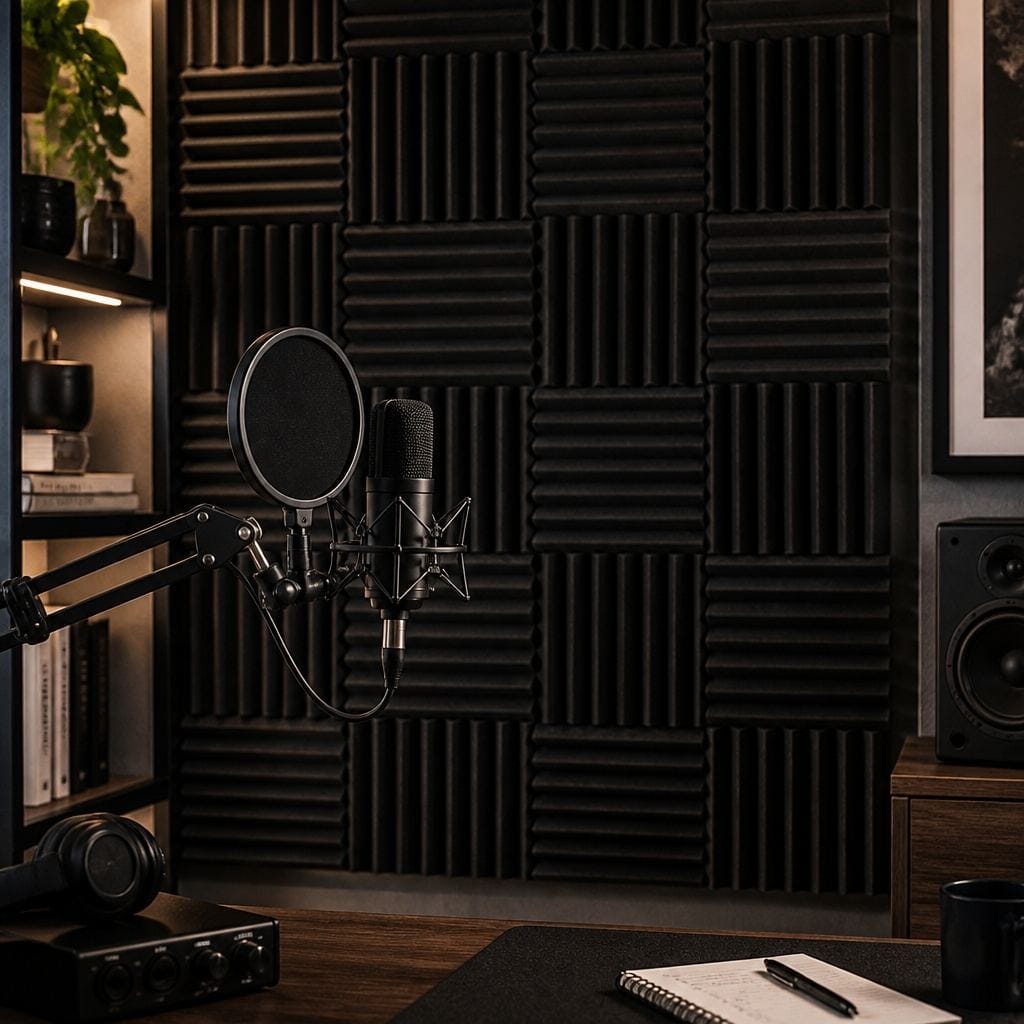 Arrowzoom Wedge Tiles Series Acoustic Foam - Black x Blue Bundle - KK1134