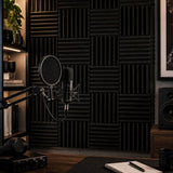 Arrowzoom Wedge Tiles Series Acoustic Foam - Black x Blue Bundle - KK1134