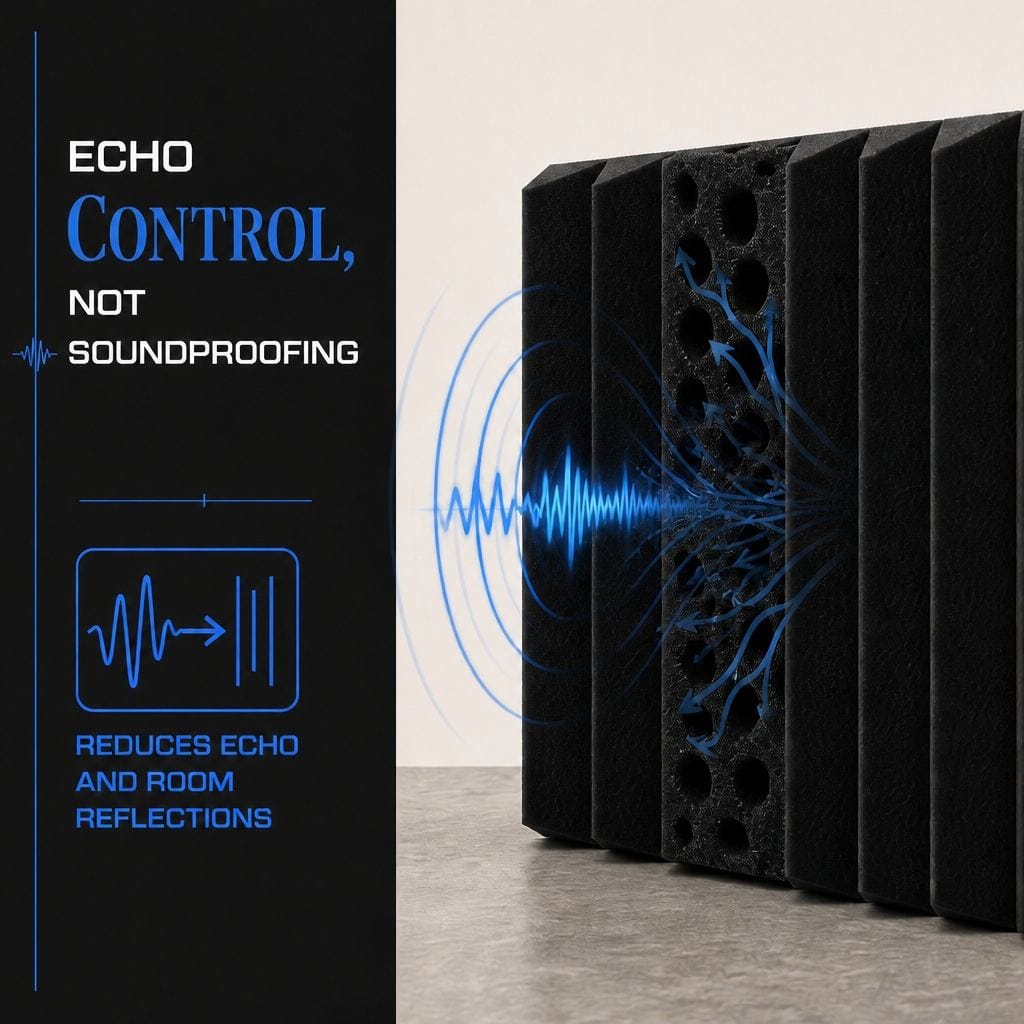 Arrowzoom Wedge Tiles Series Acoustic Foam - Black x Blue Bundle - KK1134