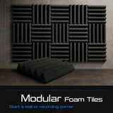 Arrowzoom Wedge Tiles Series Acoustic Foam - Black x Blue Bundle - KK1134
