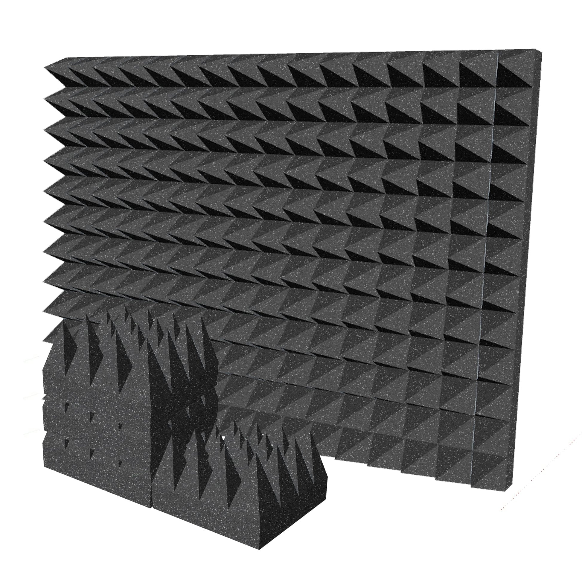 Arrowzoom Pyramid 10/15cm Thick Acoustic Foam Series PRO - Black - KK1471 Black / 12 Pieces - 25 x 25 x 15 cm / 10 x 10 x 6"