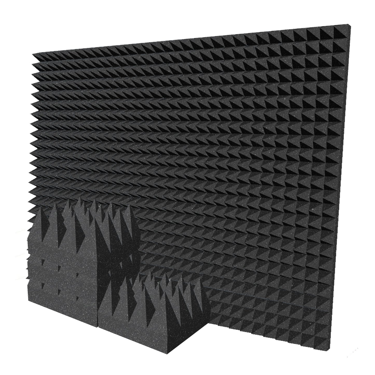 Arrowzoom Pyramid 10/15cm Thick Acoustic Foam Series PRO - Black - KK1471 Black / 48 Pieces - 25 x 25 x 15 cm / 10 x 10 x 6"