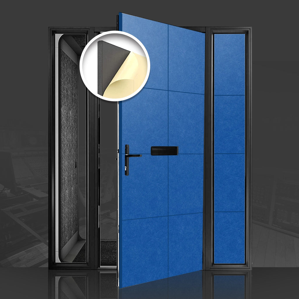 Arrowzoom Premium Door Kit Pro - All in One Adhesive Sound Absorbing Panels - KK1244 Blue / Single Sided - 20pcs Panel