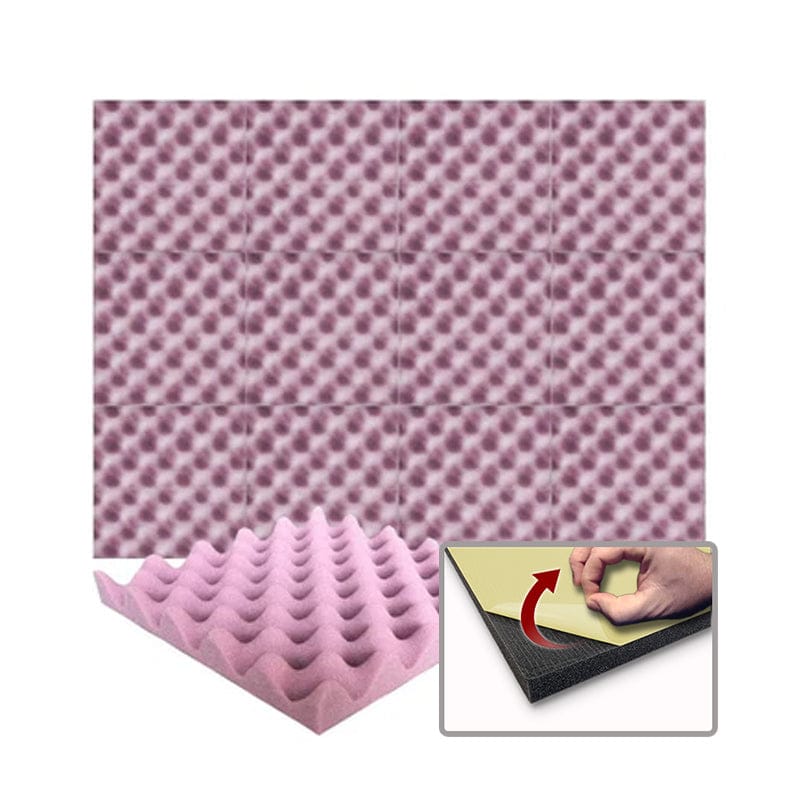 Arrowzoom Acoustic Eggcrate Foam - Solid Colors - KK1052 Burgundy / 1 Piece - 25 x 25 x 3 cm / 10x10x2 in / Yes - Adhesive