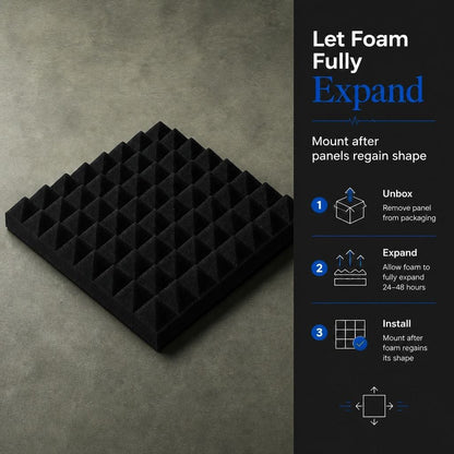 Arrowzoom Pyramid Self-Adhesive Acoustic Foam Tiles — Peel & Stick —  Solid Colors - KK1034