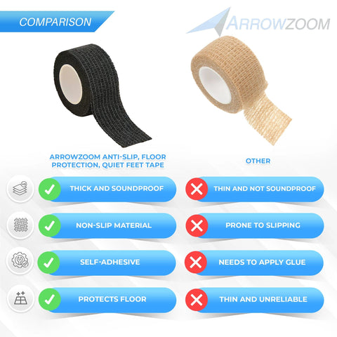 Arrowzoom Silent Anti-Slip, Floor Protection, Quiet Feet Strips for Chairs, Tables and Furnitures - KK1453
