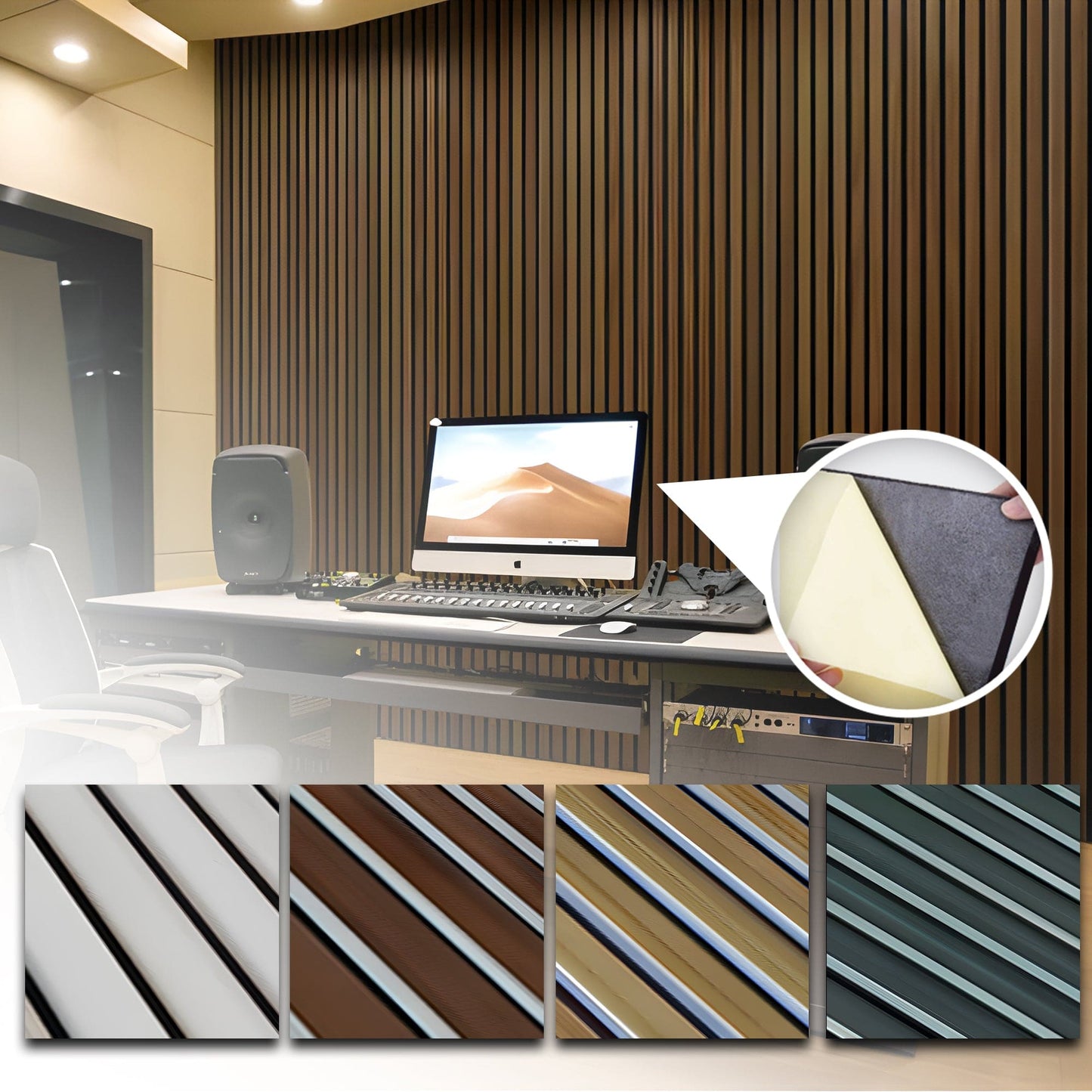 Arrowzoom Sound-Absorbing 3D Felt Wood Printed Slats - KK1441