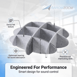 Arrowzoom EchoArt Elegant Sound Absorbers Hanging Ceiling Panels Gray - KK1458