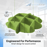 Arrowzoom EchoArt Elegant Sound Absorbers Hanging Ceiling Panels Green cm - KK1461