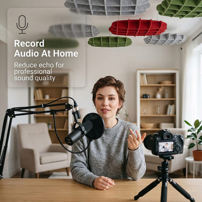 Arrowzoom EchoArt Elegant Sound Absorbers Hanging Ceiling Panels Greyish Blue - KK1463