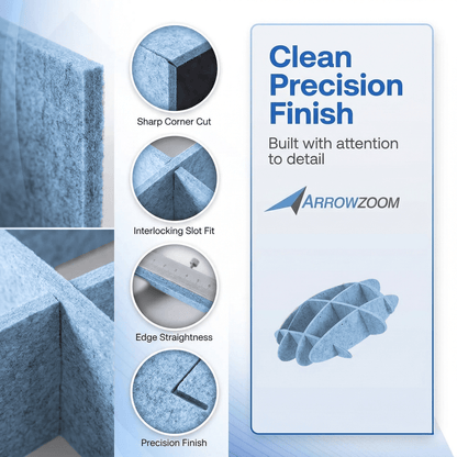 Arrowzoom EchoArt Elegant Sound Absorbers Hanging Ceiling Panels Greyish Blue - KK1463