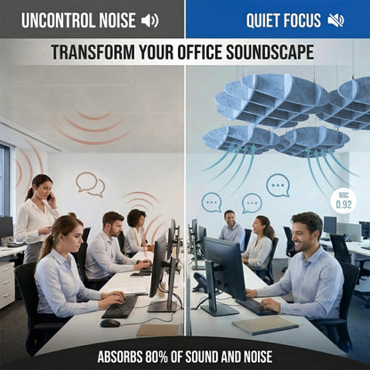 Arrowzoom EchoArt Elegant Sound Absorbers Hanging Ceiling Panels Greyish Blue - KK1463