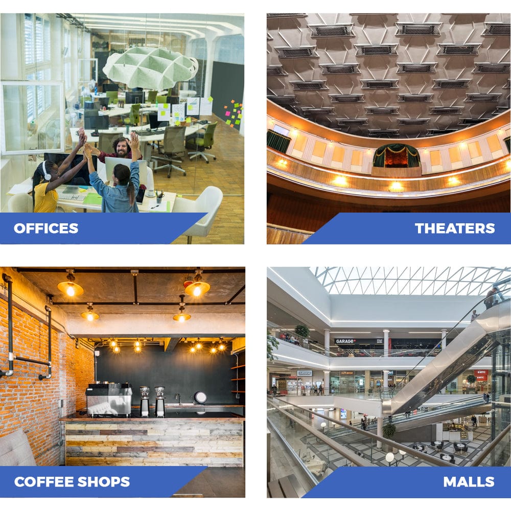 Arrowzoom EchoArt Elegant Sound Absorbers Hanging Ceiling Panels Greyish Blue - KK1463