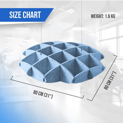 Arrowzoom EchoArt Elegant Sound Absorbers Hanging Ceiling Panels Greyish Blue - KK1463 Blue / 80 x 80 cm (31 x 31")