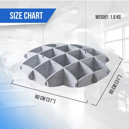 Arrowzoom EchoArt Elegant Sound Absorbers Hanging Ceiling Panels Gray - KK1458 Gray / 80 x 80 cm (32 x 31”)