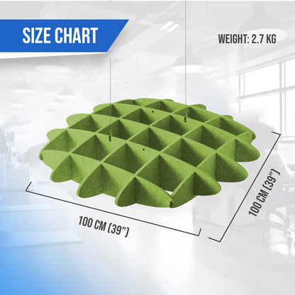 Arrowzoom EchoArt Elegant Sound Absorbers Hanging Ceiling Panels Green cm - KK1461 Green / 100 x 100 cm (39 x 39")