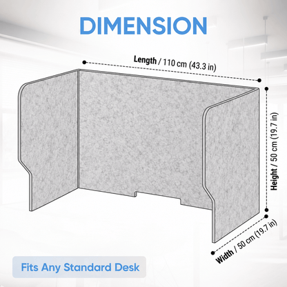 Arrowzoom Acoustic Desk Divider PRO KK1480 110 x 50 x 50 cm / 43.3 × 19.7 × 19.7 inches