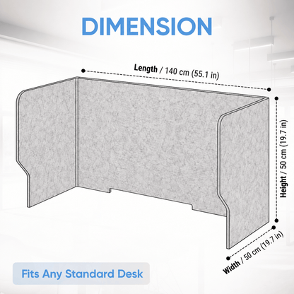 Arrowzoom Acoustic Desk Divider PRO KK1480 140 x 50 x 50 cm / 55.1 × 19.7 × 19.7 inches