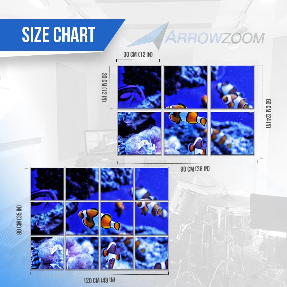 Arrowzoom Aquarium Self-Adhesive Felt Art Wall Panels - KK1402