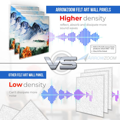 Arrowzoom Artwork Self-Adhesive Felt Art Wall Panels - KK1398