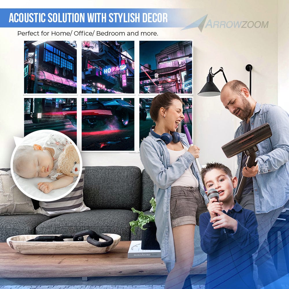 Arrowzoom Cyberpunk Self-Adhesive Felt Art Wall Panels - KK1399