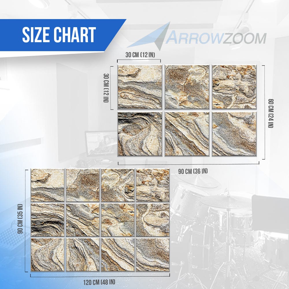 Arrowzoom Marble Self-Adhesive Felt Art Wall Panels - KK1396