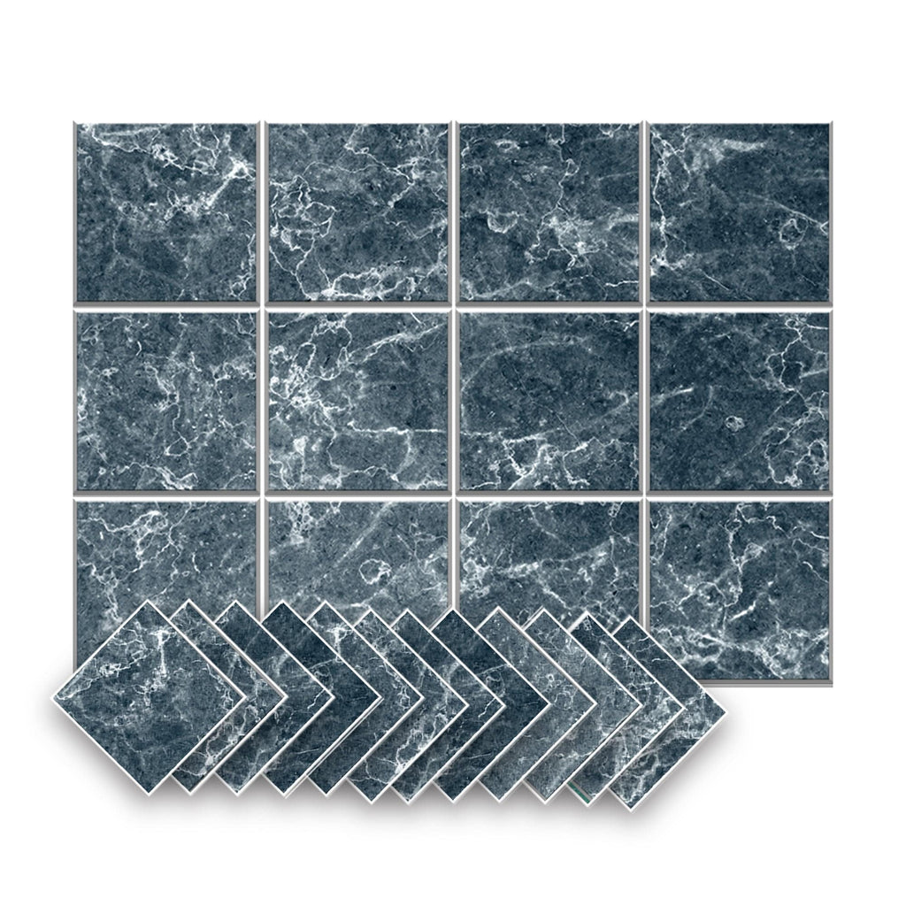 Arrowzoom Marble Self-Adhesive Felt Art Wall Panels - KK1396 Design B / 12 Pieces - 120 x 90 cm / 47.2 x 35.4 in