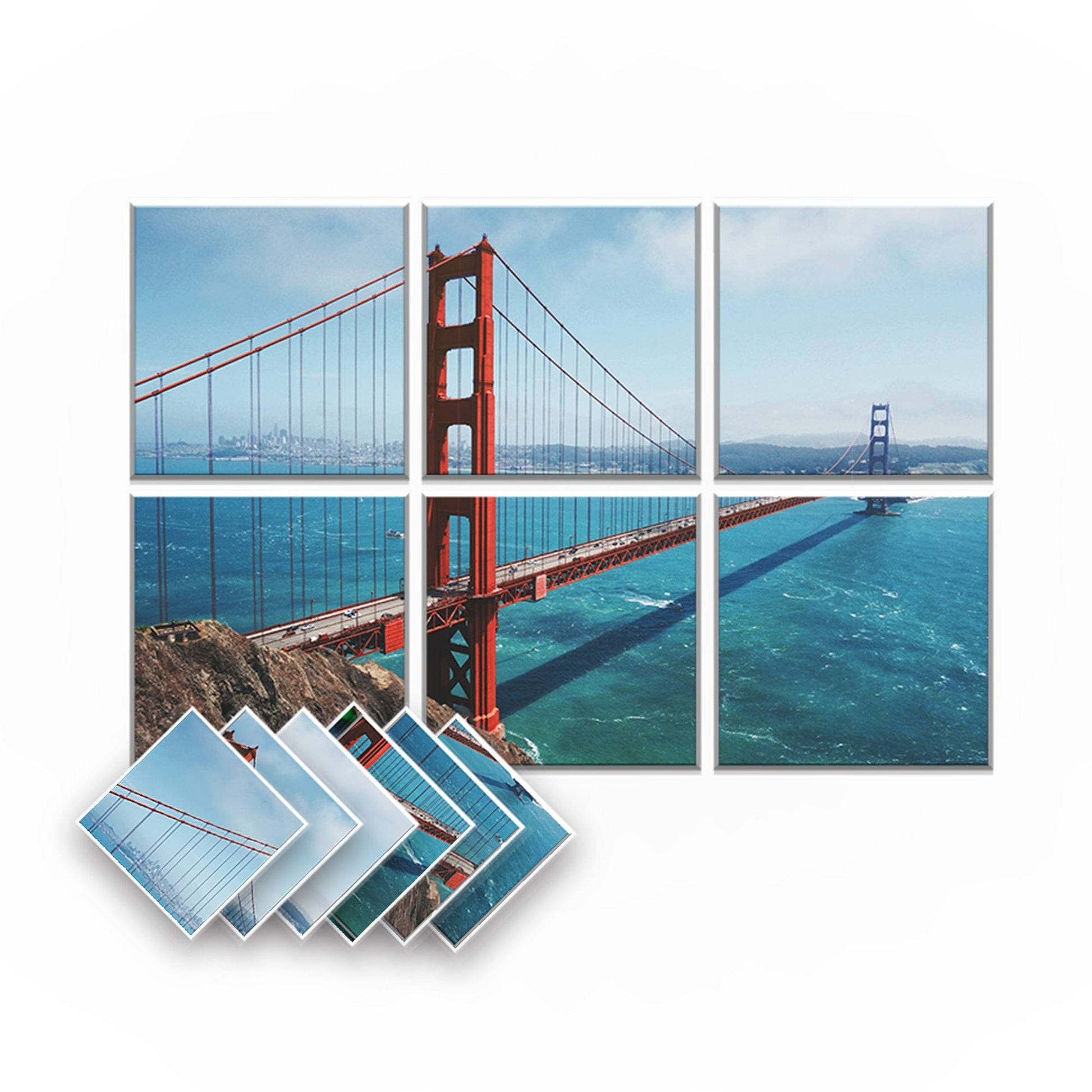 Arrowzoom Landscapes Self-Adhesive Felt Art Wall Panels - KK1395 Design B / 6 Pieces - 90 x 60 cm / 35.4 x 23.6 in