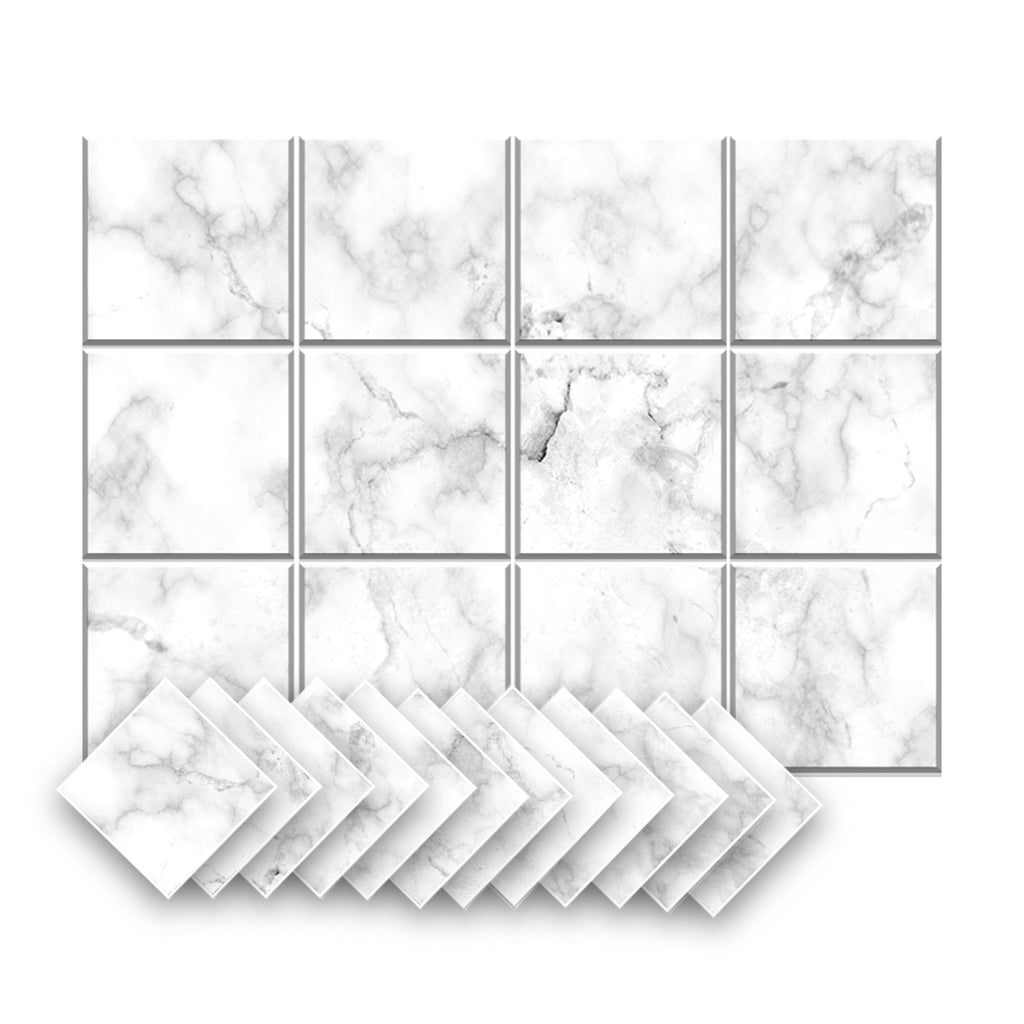 Arrowzoom Marble Self-Adhesive Felt Art Wall Panels - KK1396 Design C / 12 Pieces - 120 x 90 cm / 47.2 x 35.4 in