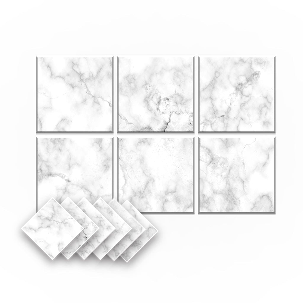 Arrowzoom Marble Self-Adhesive Felt Art Wall Panels - KK1396 Design C / 6 Pieces - 90 x 60 cm / 35.4 x 23.6 in
