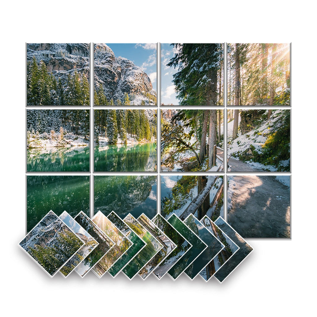 Arrowzoom Landscapes Self-Adhesive Felt Art Wall Panels - KK1395 Design D / 12 Pieces - 120 x 90 cm / 47.2 x 35.4 in