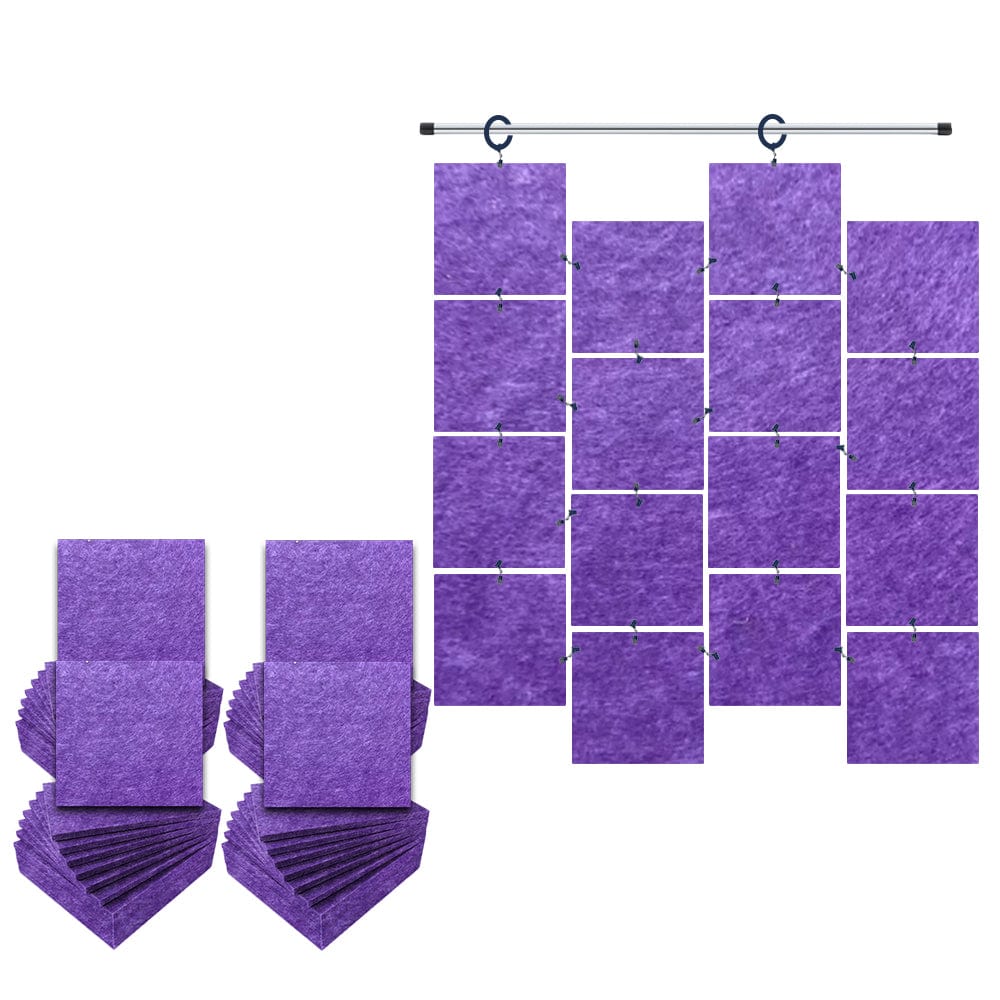 Arrowzoom Hanging Square Sound Absorbing Clip-On Tile - KK1241 Burgundy / 48 pieces - 30 x 30 x 1cm /( 11.8 x 11.8 x 0.4 in)