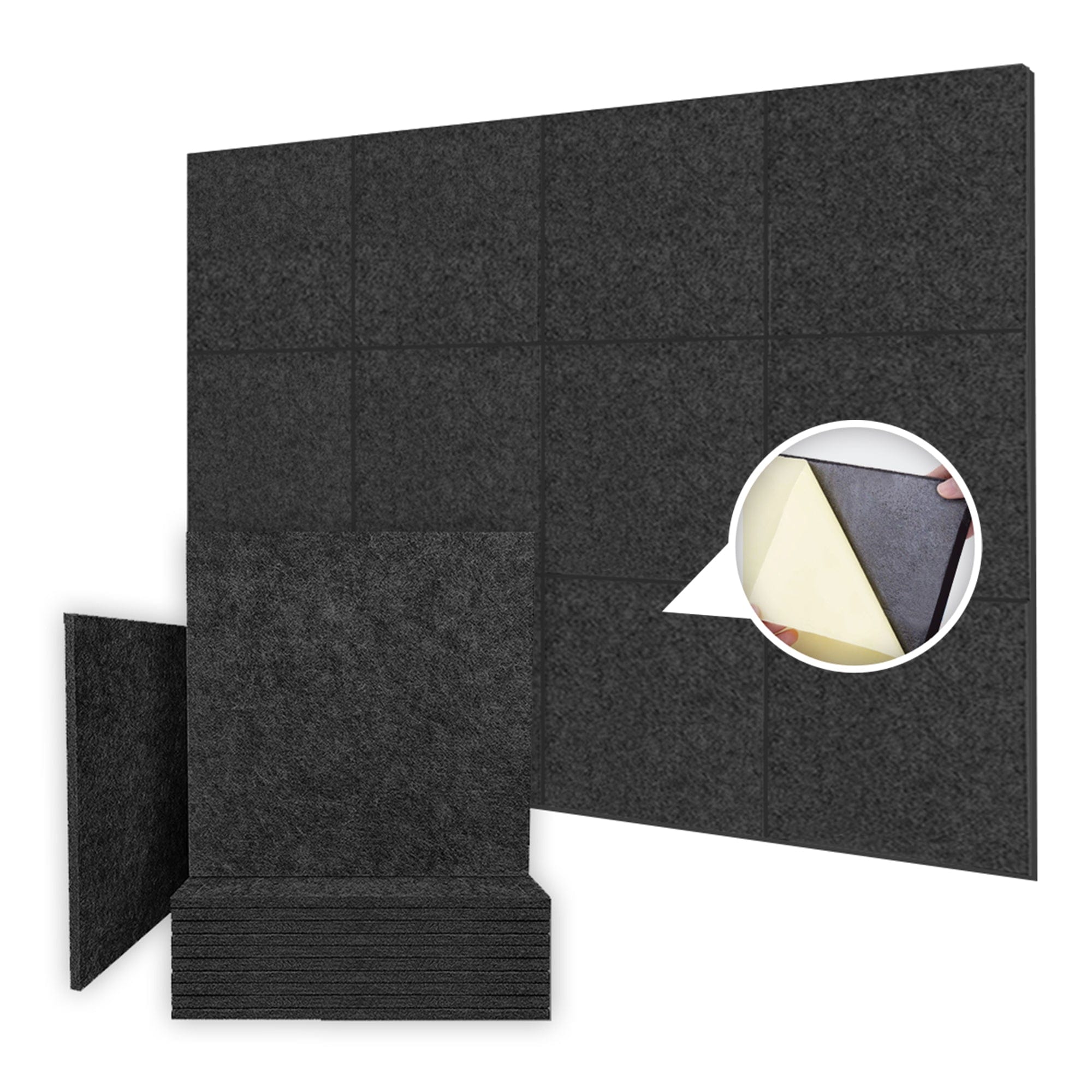 Arrowzoom Sound Deadening Polyester Fabric Panel - Solid Colors - KK1093 24 / Black
