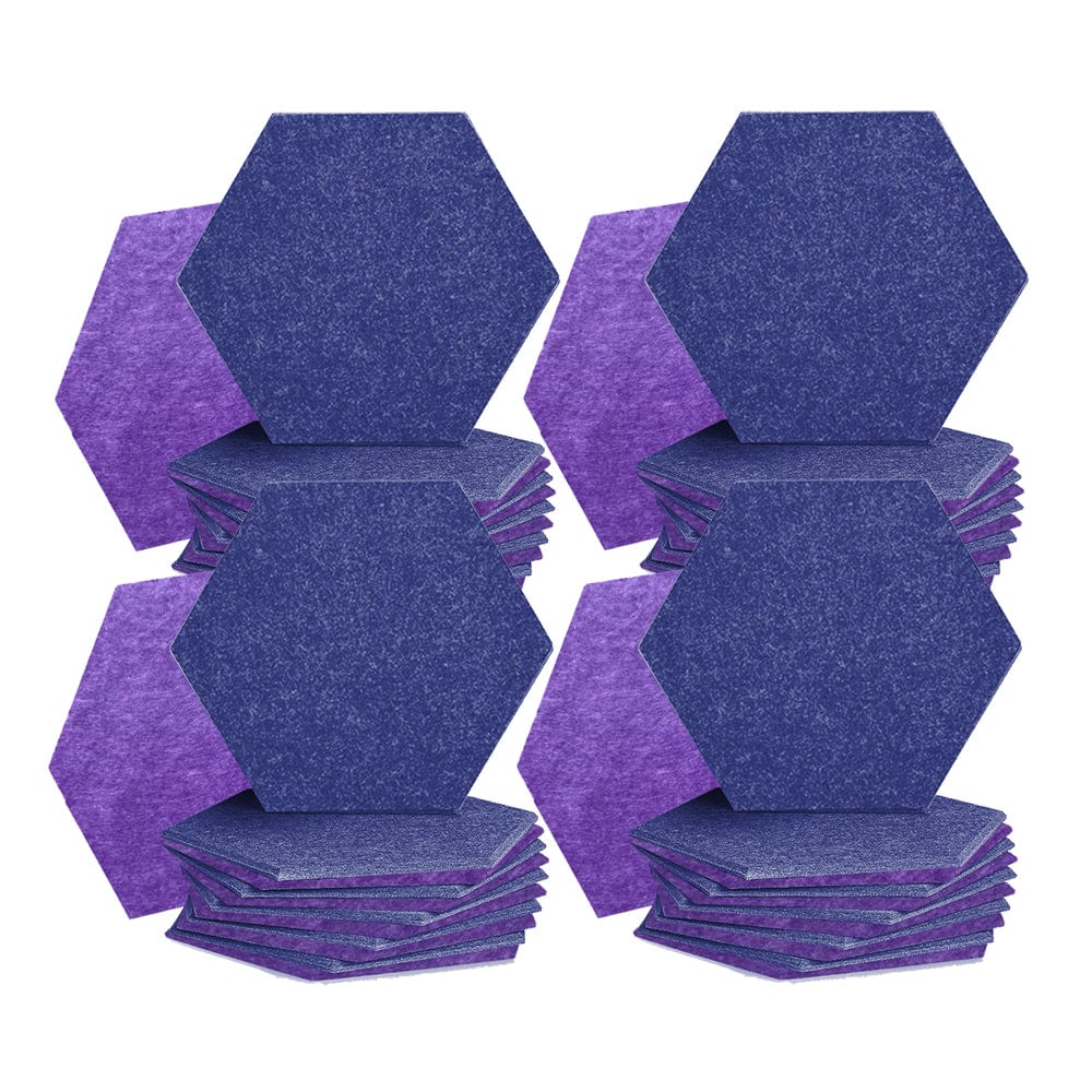 Arrowzoom Hexagon Felt Sound Absorbing Wall Panel - Blue and Burgundy - KK1224